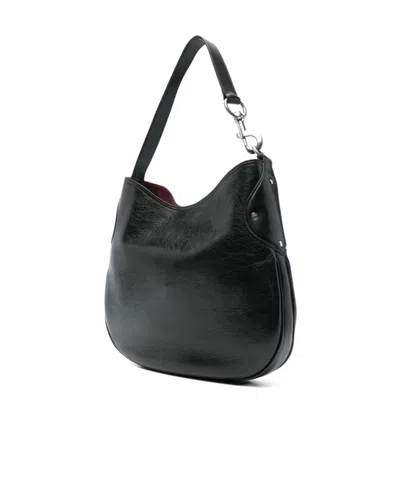 Mulberry Textured Shoulder Bag Metal Hardware In Black