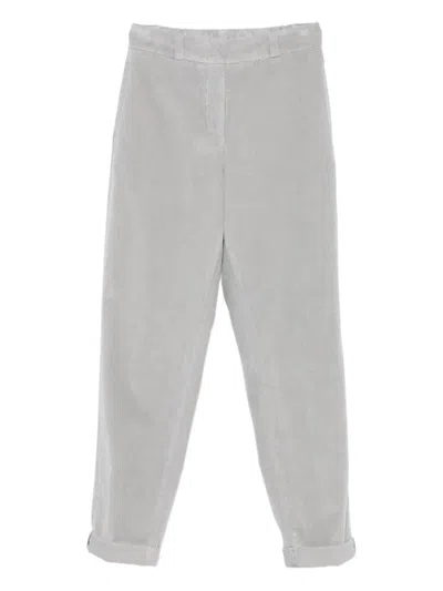 Peserico Cuffed-ankles Trousers In Gray