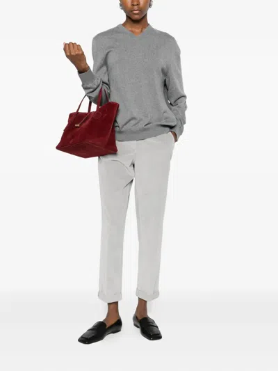 Peserico Cuffed-ankles Trousers In Gray