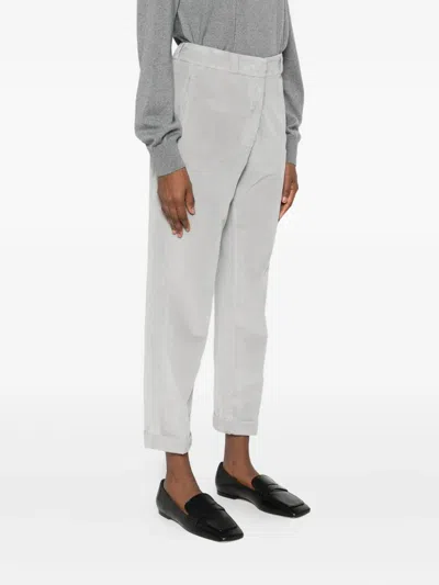 Peserico Cuffed-ankles Trousers In Gray