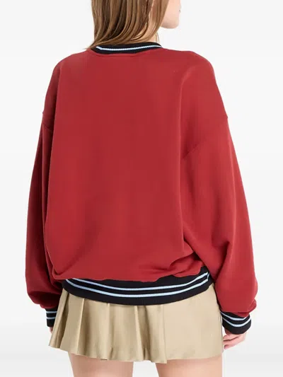 Off-white Sporty Over Crew Logo Sweatshirt In Red