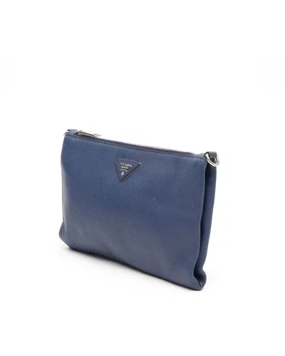 Prada Vitello Crossbody Bag In Blue