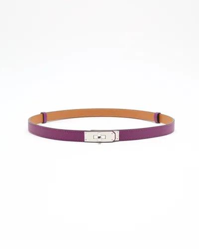 Pre-owned Hermes Hermès Kelly 18 Belt In Purple