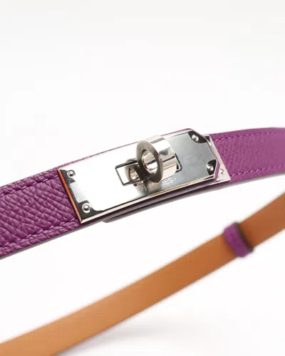 Pre-owned Hermes Hermès Kelly 18 Belt In Purple