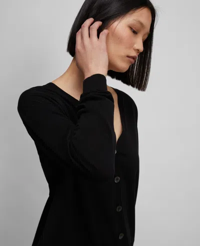 Aspesi Cardigan In Maglia Di Misto Cotone, Seta E Lino - Nero In Multi