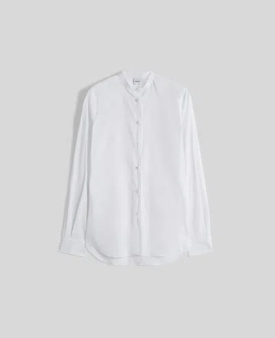 Aspesi Camicia In Popeline Di Cotone Con Collo Alla Coreana - Bianco In White