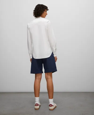 Aspesi Camicia In Popeline Di Cotone Con Collo Alla Coreana - Bianco In White