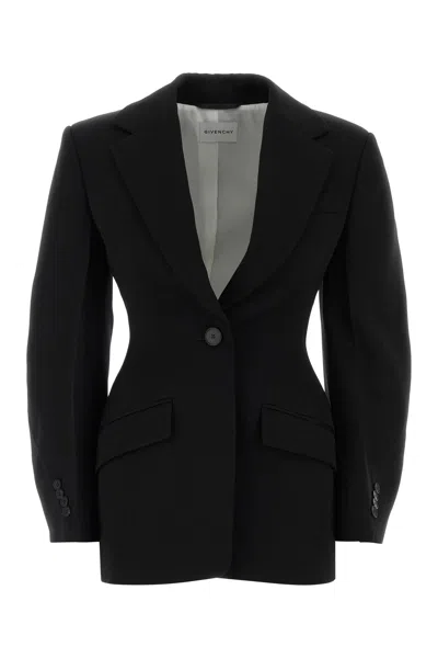 Givenchy Tailored Wool Blazer Notched Lapels In Black