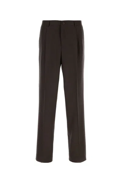 Canali Dark Brown Wool Pant In Brown