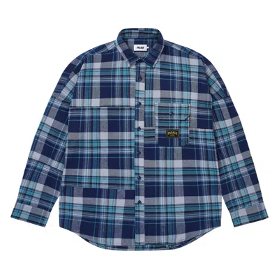 Pre-owned Palace Lumber Yak Patch Overshirt 'blue' | Men's Size M