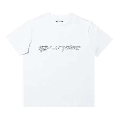 Pre-owned Purple Brand Hwt Jersey Short-sleeve Tee 'white' | Men's Size M