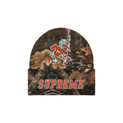 Pre-owned Supreme X Mitchell & Ness Ncaa Beanie 'truetimber Kanati Camo' | Multi-color | Men's Size Onesize