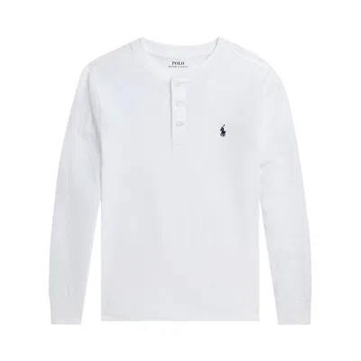 Pre-owned Polo Ralph Lauren Long-sleeve Cotton Jersey Knit Henley 'white' | Men's Size Xl