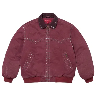 Pre-owned Supreme X B.b. Simon Studded Work Jacket 'burgundy' | Red | Men's Size M