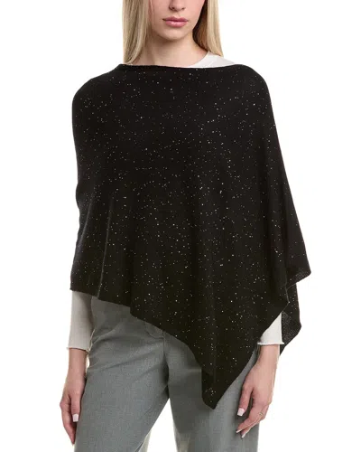 Sofia Cashmere Sofiacashmere Jersey Wool & Cashmere-blend Poncho In Black