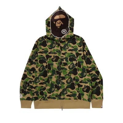 Pre-owned Bape Abc Camo 2nd Ape Full Zip Hoodie 'green' | Men's Size L