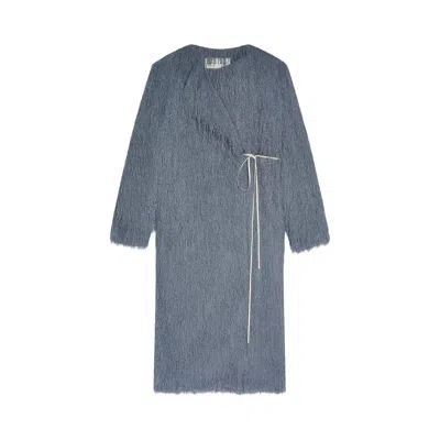 Pre-owned Dries Van Noten Fringed Coat 'dark Grey' | Women's Size M In Gray