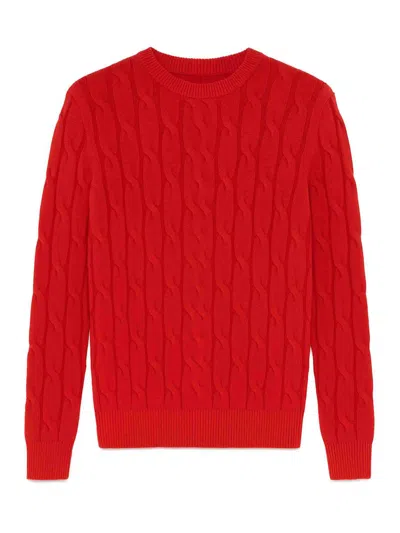 Jacob Cohen Cable-knit Sweater In Red
