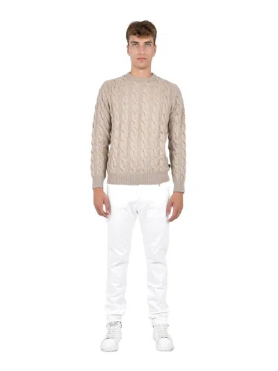 Jacob Cohen Long-sleeved Crewneck Jumper In Neutral