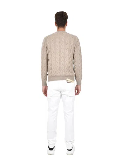 Jacob Cohen Long-sleeved Crewneck Jumper In Neutral