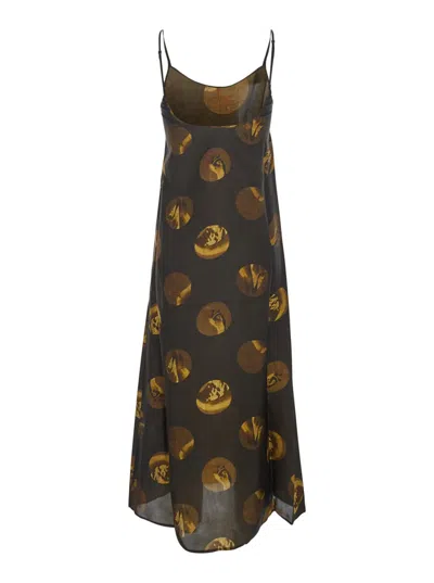 Uma Wang Printed Maxi Dress Sleeveless Design In Multi
