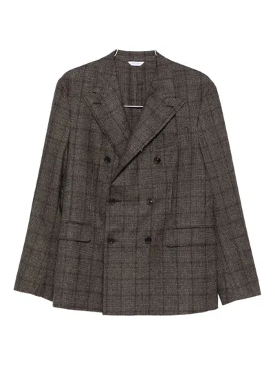 Boglioli Double-breasted Wool Blend Jacket In Multi