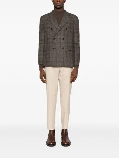 Boglioli Double-breasted Wool Blend Jacket In Multi