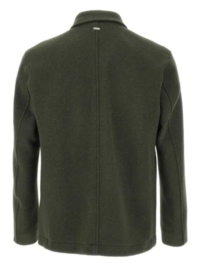 Herno Casual Jacket With Chest Pocket And Collared Design In Green