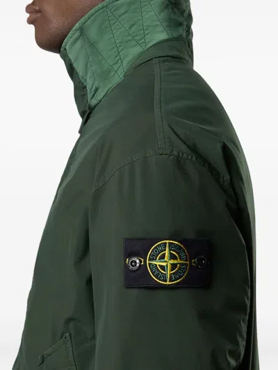 Stone Island Coach Jacket With Anti-drop And Snap Pockets In Green