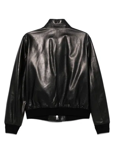 Tom Ford Lambskin Leather Jacket With Minimalistic Design In Black