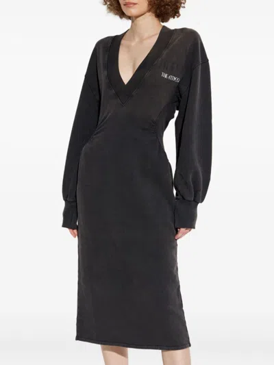 Attico American Fleece Dress In Black