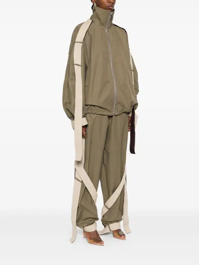 Attico String-detail Bomber Jacket - Women's - Cotton/polyamide In Green