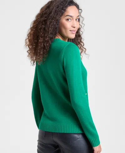 Holiday Lane Women's Candy Tree Graphic Sweater, Macy's Exclusive In Green
