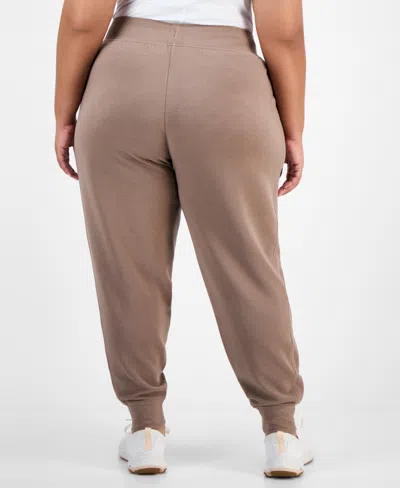 Id Ideology Plus Size Ottoman Jogger Pants, Created For Macy's In Brown