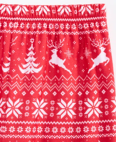 Holiday Lane Kids 2t-16 Deer Fair Isle Fleece Pajama Pants, Macy's Exclusive In Pink