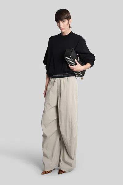 Alexander Wang Wide Leg Pants Featuring Elastic Waistband In Gray