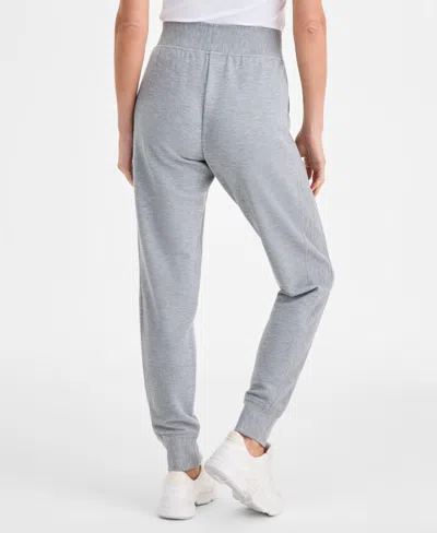 Id Ideology Women's Ottoman-rib Jogger Pants, Created For Macy's In Gray