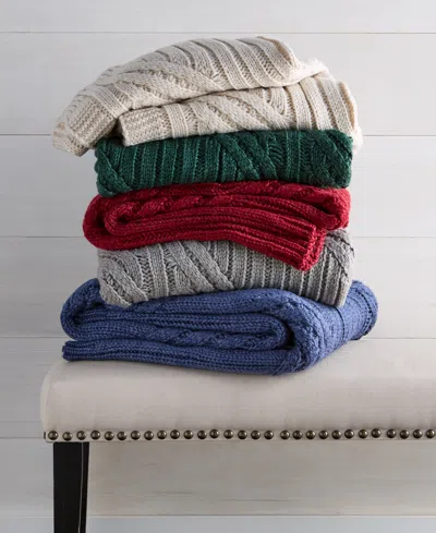 Charter Club Sweater-knit Throw, 50" X 60", Macy's Exclusive In Blue
