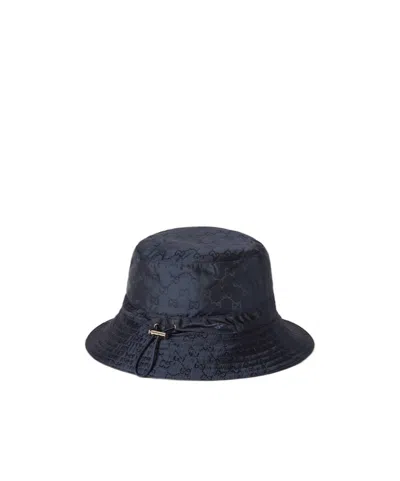 Gucci Women Reversible Gg Nylon Bucket Hat In Black
