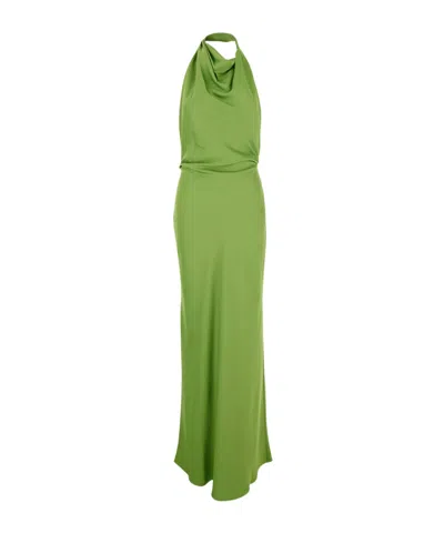 Simkhai Reannon Halterneck Maxi Dress In Green