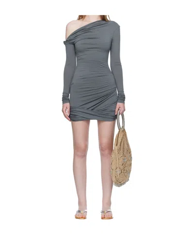 Paris Georgia Pleated Dress In Gray