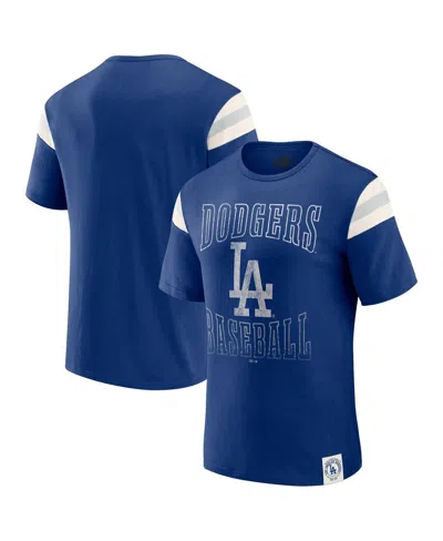 Fanatics Darius Rucker Collection By  Men's Royal Los Angeles Dodgers Distressed Sleeve Stripe T-shir In Blue