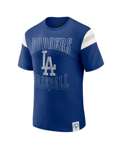 Fanatics Darius Rucker Collection By  Men's Royal Los Angeles Dodgers Distressed Sleeve Stripe T-shir In Blue
