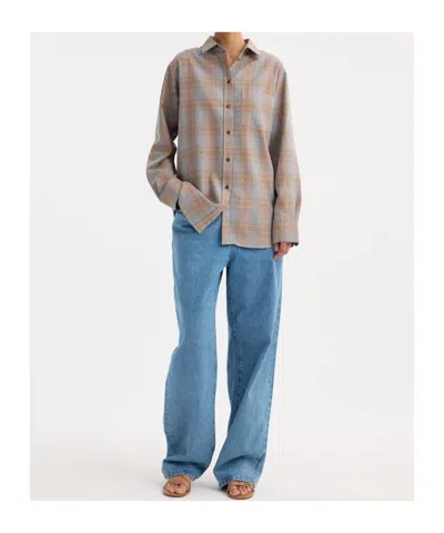 Rohe Plaid Long-sleeved Shirt In Gray
