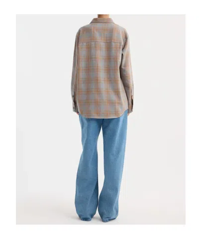 Rohe Plaid Long-sleeved Shirt In Gray