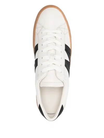 Moncler Monaco2 Leather Sneakers In White