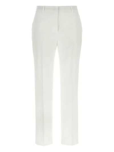 Max Mara Stretch Satin Trousers In White