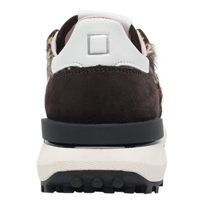 Date D.a.t.e. Leopard Print Pony Skin And Suede Running Sneakers In Black
