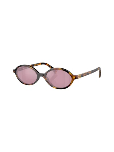 Miu Miu Miumiu 0mu 04zs Miu Regard Vau50d Havana Miele Sunglasses In Brown
