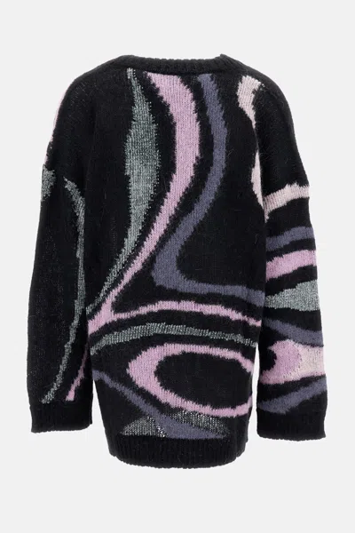 Pucci Embroidered Mohair Blend Oversize Cardigan In Multi